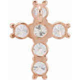 14K Rose 3/4 CTW Natural Diamond Cross Pendant