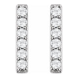 Platinum 1/10 CTW Natural Diamond Bar Earrings