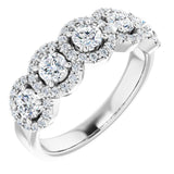 14K White 1 CTW Natural Diamond Anniversary Band