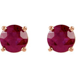 14K Rose Gold 5 mm Lab-Grown Ruby Earrings