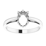 10K White 7x5 mm Oval Scroll Setting® Solitaire Ring Mounting