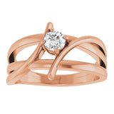 14K Rose 1/4 CT Natural Diamond Ring