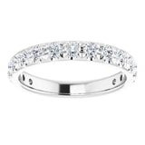 Platinum 1 CTW Natural Diamond French-Set Anniversary Band