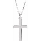 14K White Cross 18" Necklace