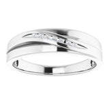 14K White 1/10 CTW Natural Diamond Band