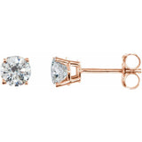14K Rose Gold 1/5 CTW Natural Diamond Earrings