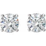 14K White Gold 1 1/2 CTW Natural Diamond Cocktail-Style Earrings