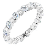 14K White 1 1/2 CTW Natural Diamond Eternity Band Size 5