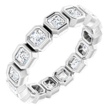 14K White 1 3/8 CTW Natural Diamond Eternity Band Size 6
