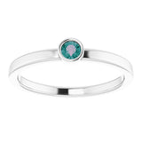 Platinum 3 mm Natural Alexandrite Ring