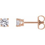 14K Rose Gold 4 mm Stuller Lab-Grown Moissanite Earrings