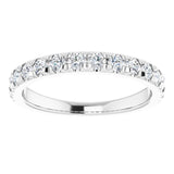 14K White 5/8 CTW Lab-Grown Diamond French-Set Anniversary Band