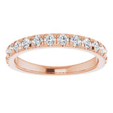 14K Rose 5/8 CTW Lab-Grown Diamond French-Set Anniversary Band