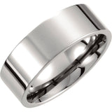 Titanium 8 mm Flat Polished Band Size 10.5