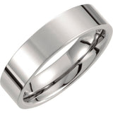 Titanium 6 mm Flat Polished Band Size 7.5