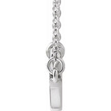 14K White 17x9 mm Sideways Cross 16-18" Necklace