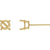14K Yellow Gold 2.5 mm Natural Pink Sapphire Earrings
