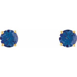 14K Yellow Gold 5 mm Natural Tanzanite Earrings