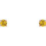 14K Rose Gold 2.5 mm Natural Yellow Sapphire Earrings