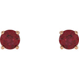 14K Rose Gold 4 mm Natural Ruby Earrings