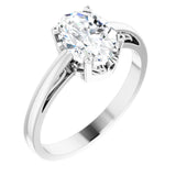 14K White Natural White Sapphire Ring