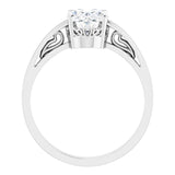 14K White Natural White Sapphire Ring