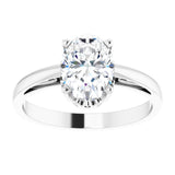 14K White Natural White Sapphire Ring