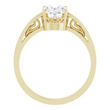 14K Yellow Natural White Sapphire Ring