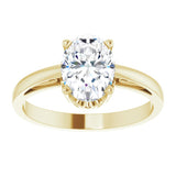 14K Yellow Natural White Sapphire Ring