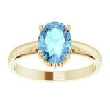 14K Yellow Natural Aquamarine Ring