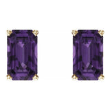 14K Yellow Natural Amethyst Earrings