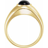 14K Yellow Natural Black Onyx Bezel-Set Ring