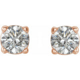 14K Rose Gold 1/5 CTW Natural Diamond Earrings