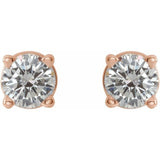 14K Rose Gold 1/3 CTW Natural Diamond Earrings