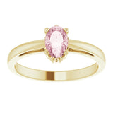 14K Yellow Natural Pink Morganite Ring