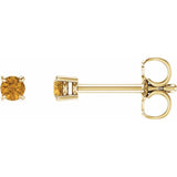 14K Yellow Gold 2.5 mm Natural Citrine Earrings
