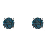 14K White Gold 5 mm Natural London Blue Topaz Earrings