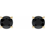 14K Yellow Gold 5 mm Natural Black Onyx Earrings