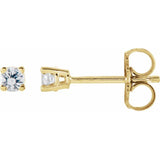 14K Yellow Gold 2.5 mm Natural White Sapphire Earrings