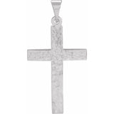 10K White Cross Pendant