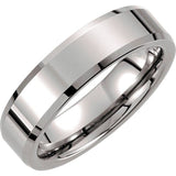 Tungsten 6 mm Beveled-Edge Band Size 9