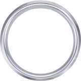 White Tungsten 8 mm Beveled-Edge Comfort-Fit Band Size 12.5