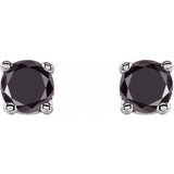 14K White 1/8 CTW Natural Black Diamond Earrings