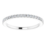 14K White 1/3 CTW Natural Diamond French-Set Anniversary Band