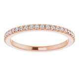 14K Rose 1/3 CTW Natural Diamond French-Set Anniversary Band