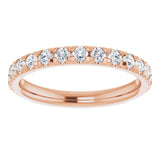 14K Rose 3/4 CTW Natural Diamond French-Set Anniversary Band