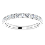 Platinum 3/4 CTW Natural Diamond French-Set Anniversary Band