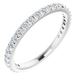 14K White 3/8 CTW Natural Diamond French-Set Anniversary Band