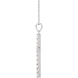 14K White 1/8 CTW Natural Diamond Cross 18" Necklace