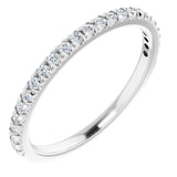 14K White 1/4 CTW Lab-Grown Diamond French-Set Anniversary Band